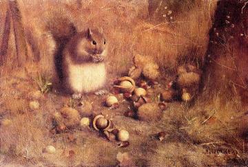 Squirrel with Nuts Artwork by Joseph Decker