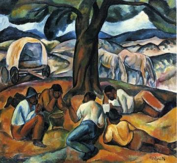 Teamsters Evening Artwork by Bror Julius Olsson Nordfeldt