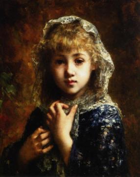 Portrait Of A Young Girl Artwork by Alexei Harlamoff