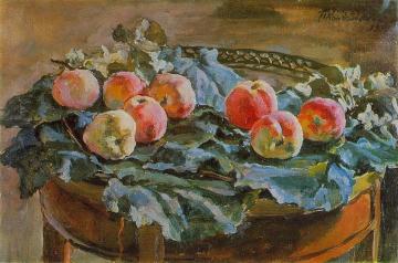 Still Life. Apples at the round table Artwork by Pyotr Konchalovsky