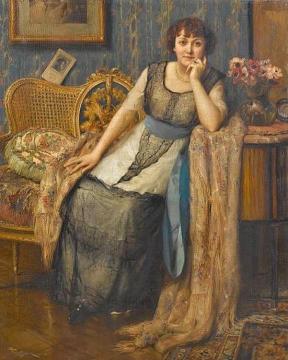 Sitting on a sofa Artwork by Fernand Toussaint