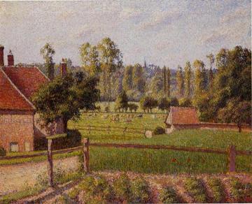A Meadow in Eragny Artwork by Camille Pissarro