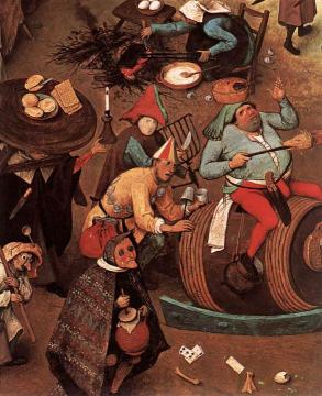 The Fight between Carnival and Lent (detail) Artwork by Pieter Bruegel the Elder