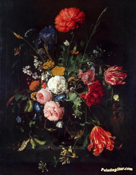 Vase Of Flowers Artwork by Jan Davidsz De Heem