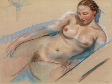 Bathing Nude Artwork by Zinaida Serebriakova