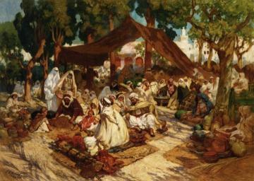 North African Market Artwork by Frederick Arthur Bridgman