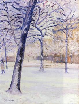 Park in the Snow, Paris Artwork by Gustave Caillebotte
