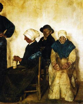 The Family of Jean the Lame, Peasants from Plougasnou, Finistere Artwork by Jean-François Raffaëlli