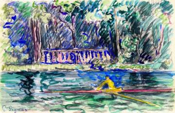 A Skiff at Bois-le-Roi Artwork by Paul Signac