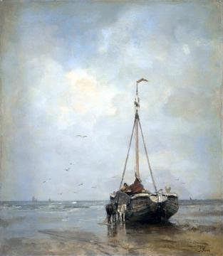 Fishersboat at the Beach of Scheveningen Artwork by Jacob Maris