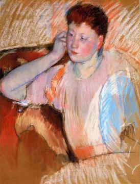 Clarissa, Turned Left, with Her Hand to Her Ear Artwork by Mary Cassatt