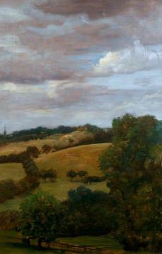 Hilly Landscape Artwork by Alphonse Legros