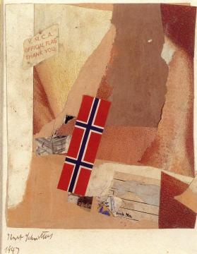 Norwegian Flag; Ymca Official Flag Artwork by Kurt Schwitters