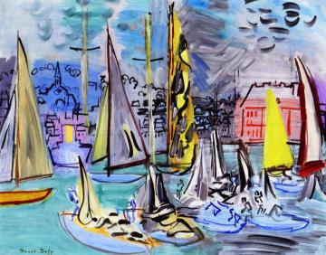 Sailboats In The Port Of Deauville Artwork by Raoul Dufy