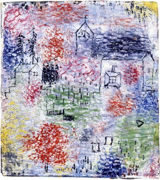 Small Landscape with Village Curch Artwork by Paul Klee