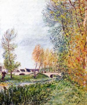 Pont on the Orvanne Artwork by Alfred Sisley