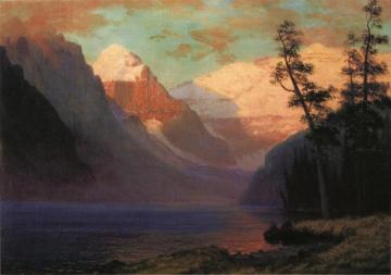 Evening Glow, Lake Louise Artwork by Albert Bierstadt