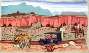 Pajarito Plateau Artwork by Stuart Davis