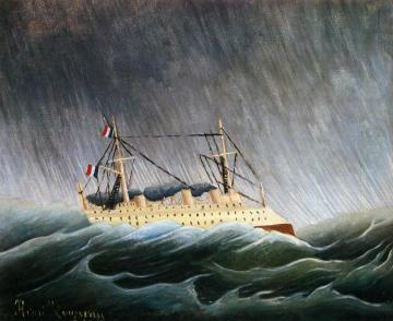Boat In A Storm Artwork by Henri Rousseau