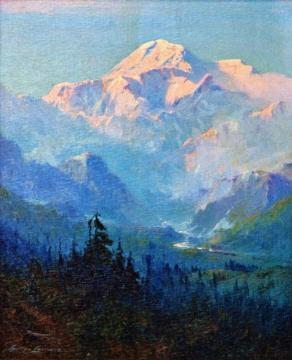 Mount Mckinley, Sunset Artwork by Sydney Mortimer Laurence