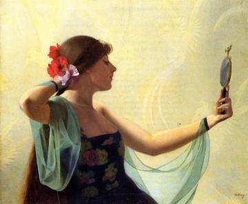 Girl With The Mirror Artwork by Harry Watrous