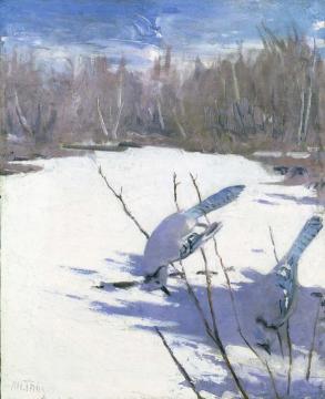 Blue Jays In Winter Artwork by Abbott Handerson Thayer