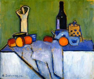 Sill LIfe with Figure Artwork by Alexej Jawlensky
