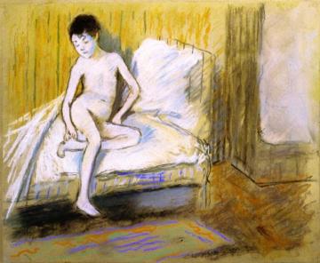 Young Nude on a Bed Artwork by Federico Zandomeneghi