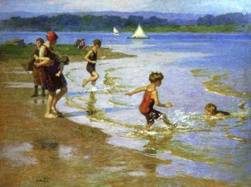 Young Bathers Artwork by Edward Potthast