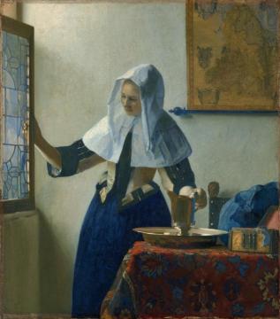 Young Woman with a Water Pitcher Artwork by Johannes Vermeer