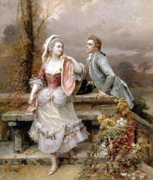 Lovers in a Garden Artwork by Cesare Auguste Detti