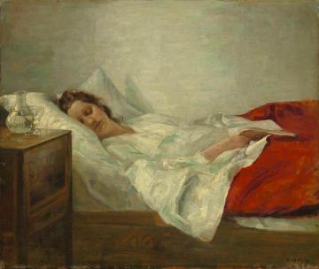 Sleeping Woman Artwork by Carl Vilhelm Holsoe