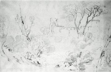 Landscape with Ruined Castle Artwork by Joseph Mallord William Turner