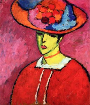Schokko in a Wide Brimmed Hat Artwork by Alexej Jawlensky