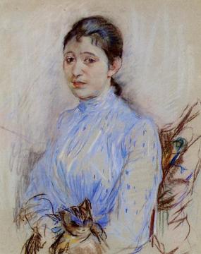 Young Woman in a Blue Blouse Artwork by Berthe Morisot