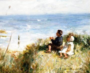 Flying the Kite Artwork by Robert Gemmell Hutchison