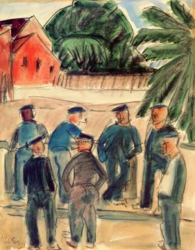 Fishermen Artwork by Hermann Max Pechstein