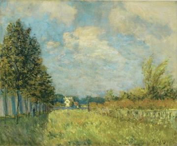 View of the Hermitage near Pontoise Artwork by Alfred Sisley