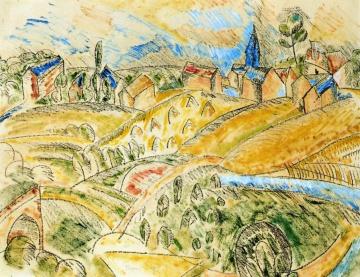 Cubist Landscape With Haystacks Artwork by Raoul Dufy