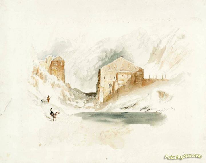 Rogers's 'Italy' - The Hospice. Great St Bernard with the Lake Artwork by Joseph Mallord William Turner
