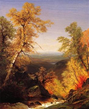 The Top Of Kaaterskill Falls, Autumnn Artwork by Richard William Hubbard