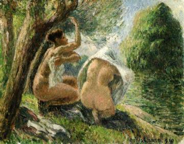 Bathers Artwork by Camille Pissarro