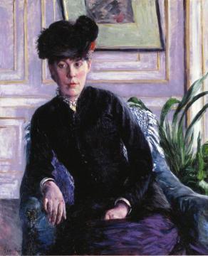 Portrait of a Young Woman in an Interior Artwork by Gustave Caillebotte
