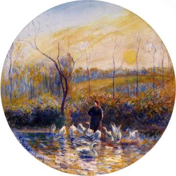 Goose Girl Artwork by Camille Pissarro