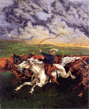 Prarie Fire Artwork by Frederic Remington