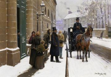 La Sortie Du Bourgeois Artwork by Jean Georges Beraud