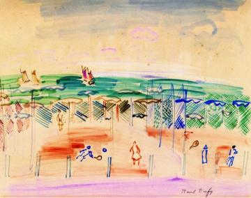Tennis At Trouville Artwork by Raoul Dufy