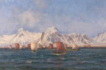 Cod Fishing (Lofotfiske) Artwork by Thorolf Holmboe