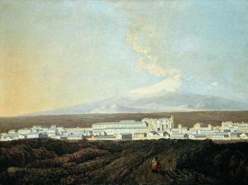 A View of Catania with Mount Etna in the Distance Artwork by Joseph Wright of Derby