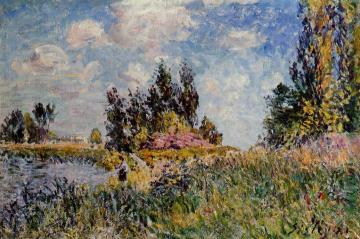 Landscape - The Banks of the Loing at Saint-Mammes Artwork by Alfred Sisley